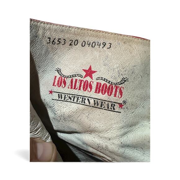 Los Altos Red Leather Women's Heeled Ankle Boots Size 23 Mex US 6 Side Zip - Picture 7 of 10